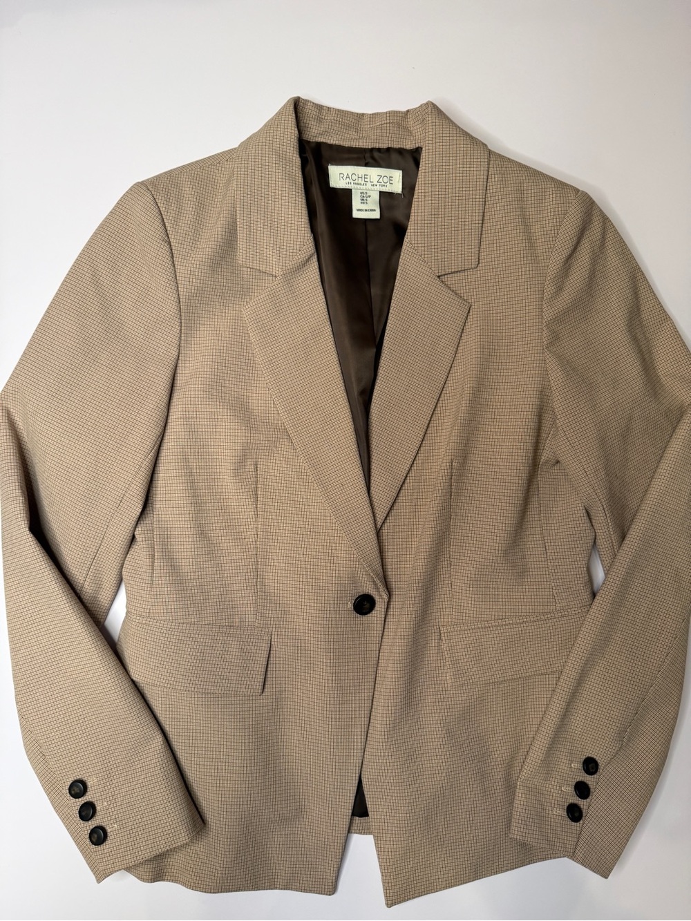 Rachel Zoe Beige/Tan Single-Button Blazer
